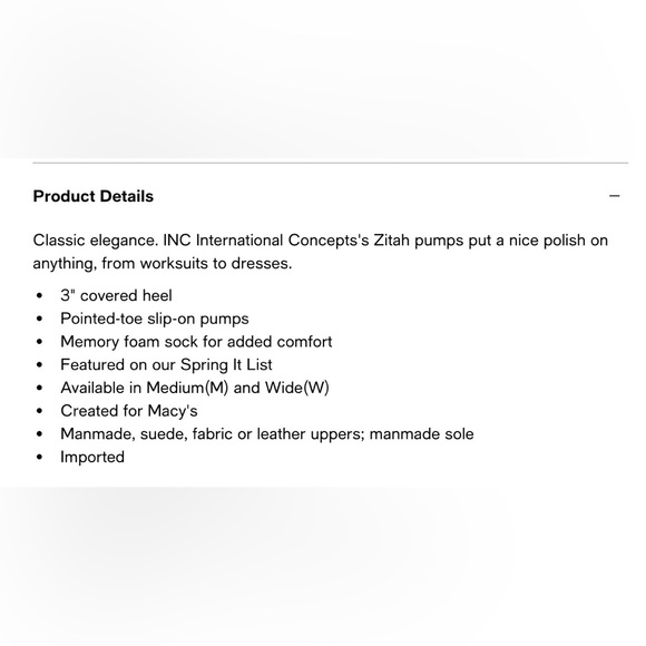 Inc International Concepts Women's Zitah Pointed Toe Pump 9.5M - Picture 3 of 8